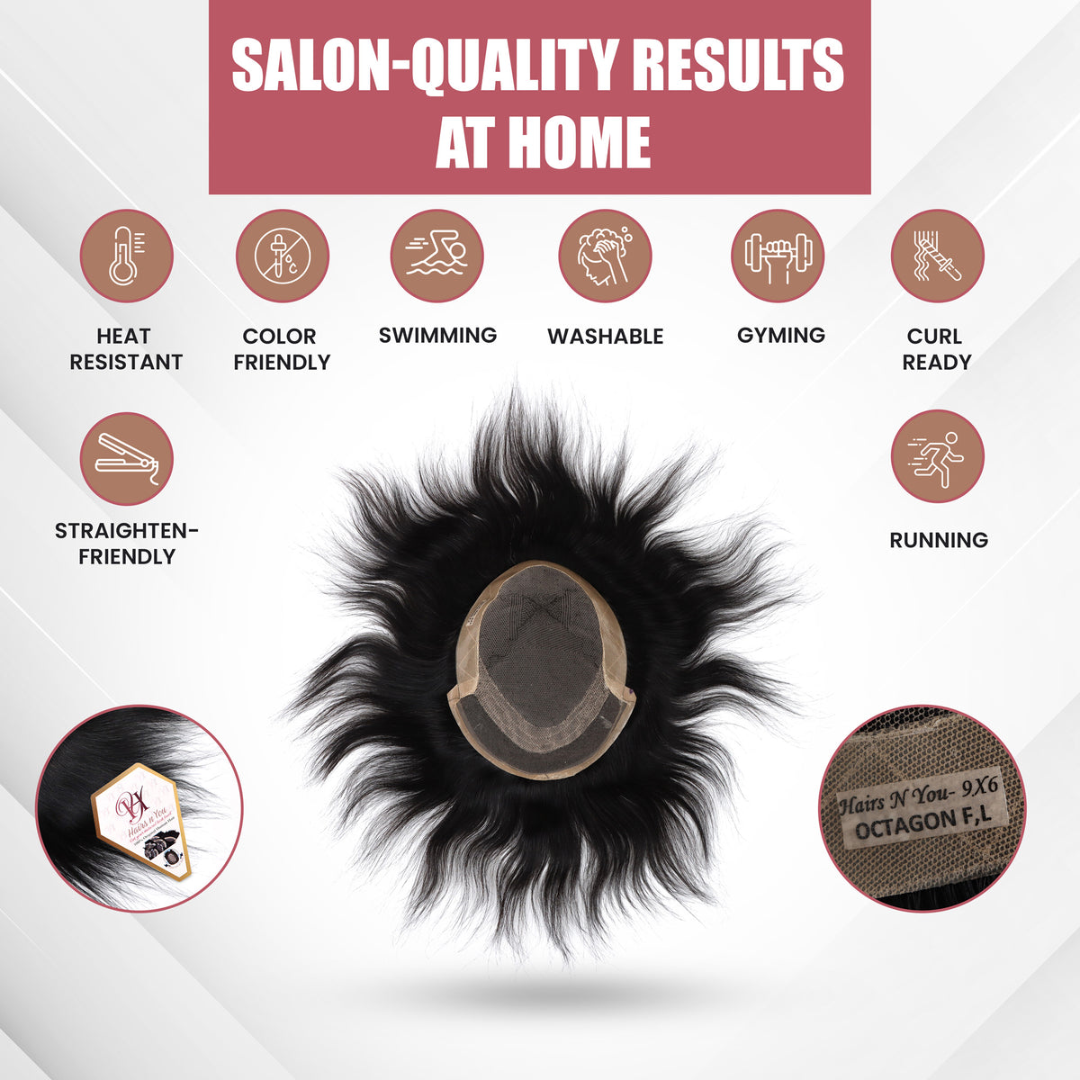 Hairs n You Premium  OCTAGON FRONT LACE Men's hair patch Hairs n You
