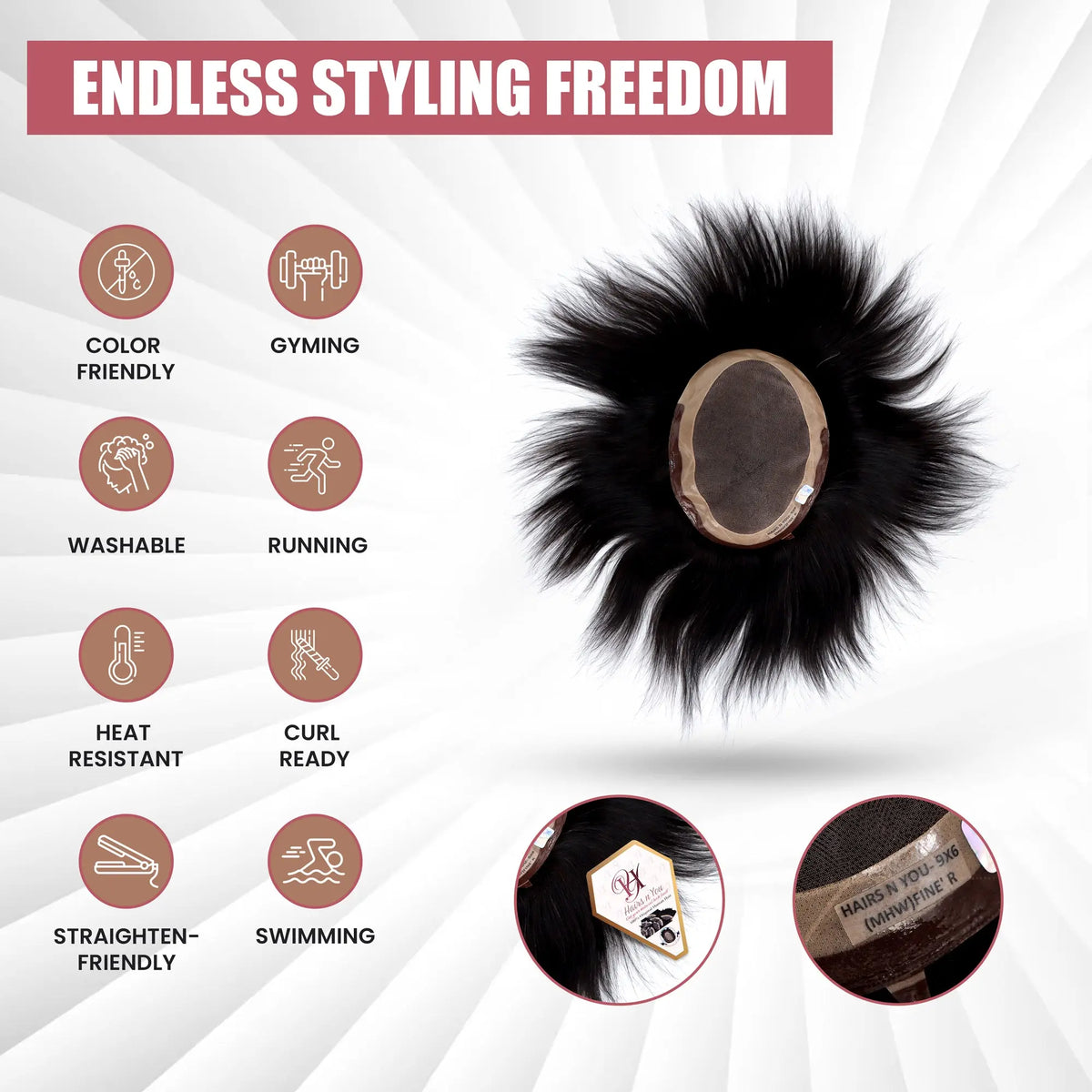 Hairs n You Premium FINE R MONO | Long-Lasting Hair System for Men Hairs n You